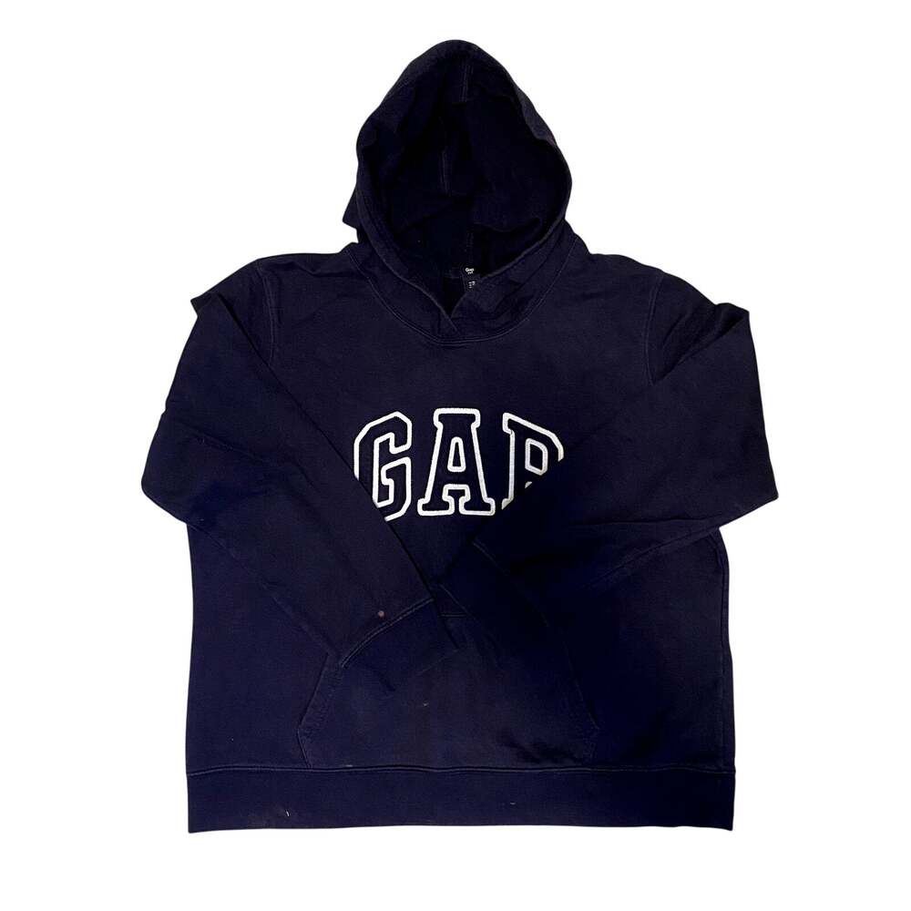 GAP Kids XL Navy Blue Arch Logo Pullover Fleece Hoodie